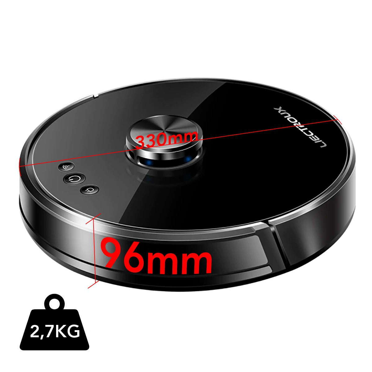 Aspirator Robot cu spalare, Inteligent Liectroux XR500(D6818), cu navigatie gyro, ghid vocal, autonomie 130 de minute, rezervor de apă de 350ml, coș de praf de 600ml, 96x330x330mm, Negru