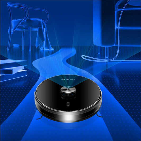 Aspirator Robot cu spalare, Inteligent Liectroux XR500(D6818), cu navigatie gyro, ghid vocal, autonomie 130 de minute, rezervor de apă de 350ml, coș de praf de 600ml, 96x330x330mm, Negru