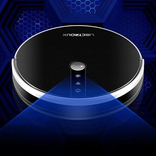 Aspirator Robot cu spalare, Inteligent Liectroux C30B(D6819), cu navigatie gyro, ghid vocal, autonomie 100 de minute, rezervor de apă de 350ml, coș de praf de 600ml, 74x330x330mm, Negru/Gri