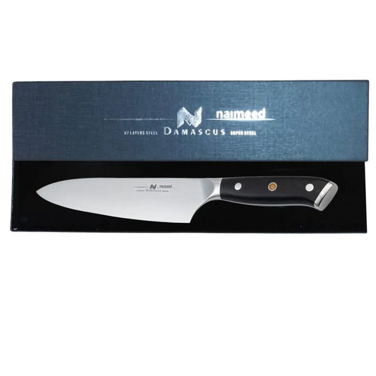 Cutit de bucatar, din otel Damascus, Naimeed D6824, damasc 67 straturi, 34 cm, Negru - 221.ro