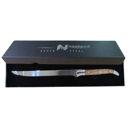 Cutit de filetat profesional, din otel inoxidabil, 35.5 cm, Naimeed D6837, Maro deschis - 221.ro