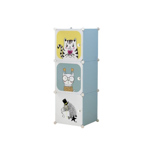 Dulap Modular Copii, 3 Usi, Naimeed D6841, 110x35x35 cm, Albastru