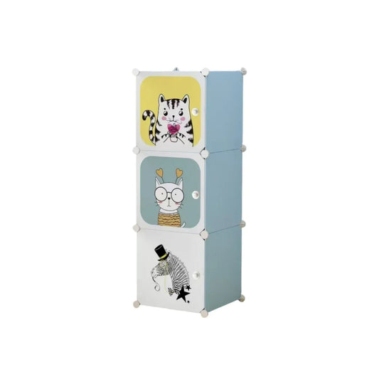 Dulap Modular Copii, 3 Usi, Naimeed D6841, 110x35x35 cm, Albastru - 221.ro
