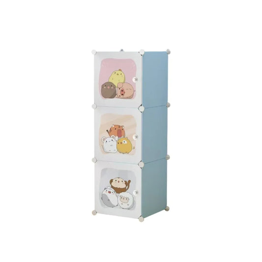 Dulap Modular Copii, 3 Usi, Naimeed D6843, 110x35x35 cm, Albastru - 221.ro