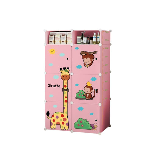 Dulap Modular Copii, 6 Usi, Naimeed D6855, 110x75x37 cm, Roz