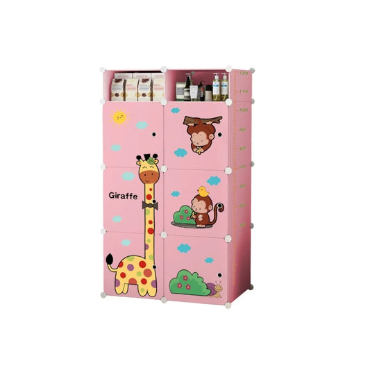 Dulap Modular Copii, 6 Usi, Naimeed D6855, 110x75x37 cm, Roz - 221.ro
