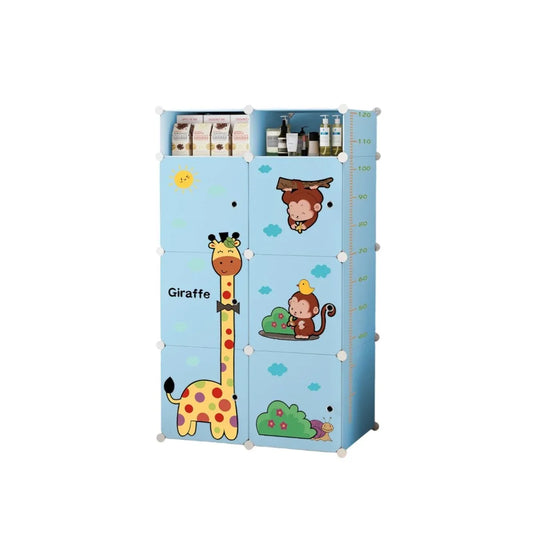 Dulap Modular Copii, 6 Usi, Naimeed D6856, 110x75x37 cm, Albastru - 221.ro