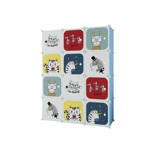 Dulap Modular Copii, 12 Usi, Naimeed D6863, 148x110x37 cm, Albastru