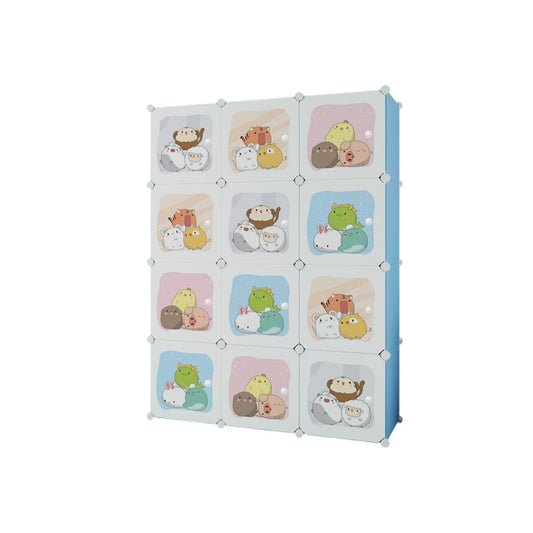 Dulap Modular Copii, 12 Usi, Naimeed D6865, 148x110x37 cm, Albastru