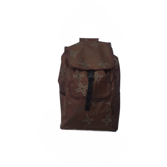Carucior cumparaturi pliabil cu 2 roti rezistente si sac textil, detasabil cu 2 buzunare laterale, Naimeed D6872, capacitate 49L, 100x45x34cm, Maro