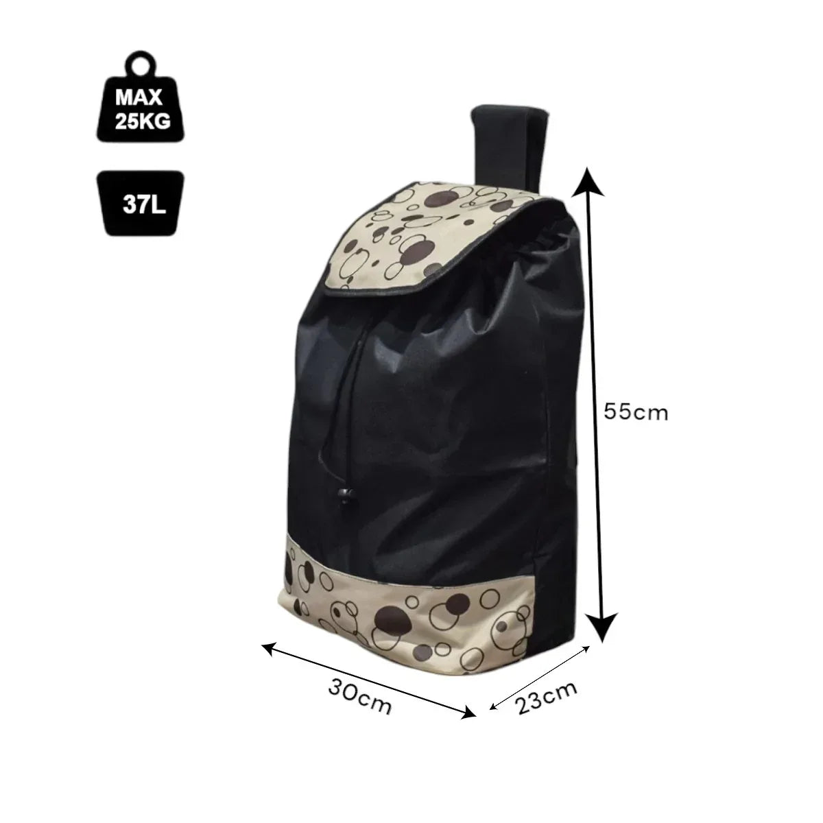 Husa rezerva, Naimeed D6876, pentru carucioarele de cumparaturi, orginal pentru carut modelul D4943, 37 L, Negru - 221.ro