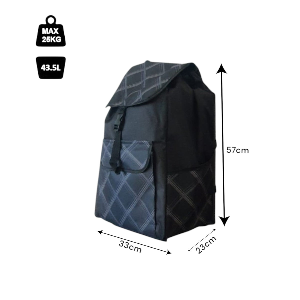 Husa rezerva, Naimeed D6877, pentru carucioarele de cumparaturi, orginal pentru carut modelul D4947, 43.5 L, Negru