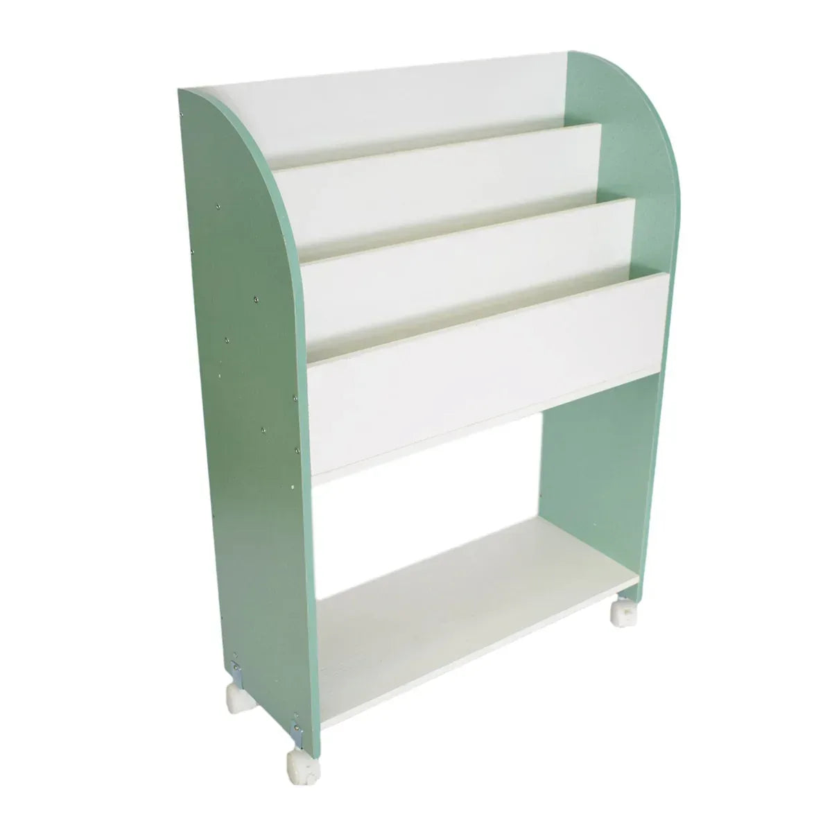 Dulap multifunctional din MDF cu roti, Naimeed D68, culoare Verde / Alb, 60 x 85 x 23.5 cm - 221.ro