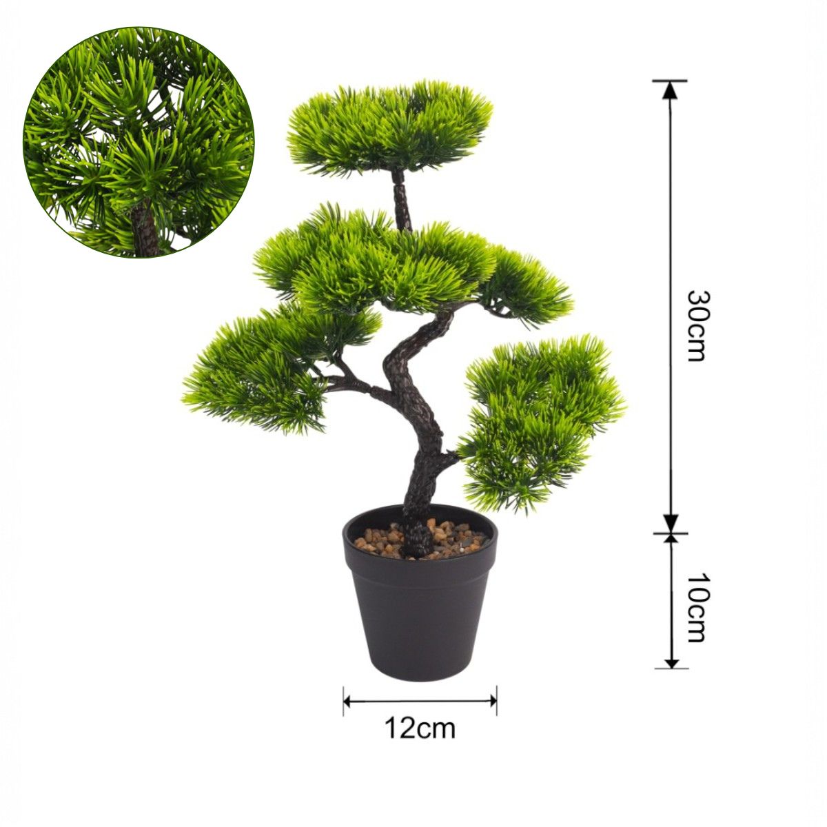 Copac artificial, tip Pin, cu ghiveci, Naimeed D6907, 40x12 cm, Verde