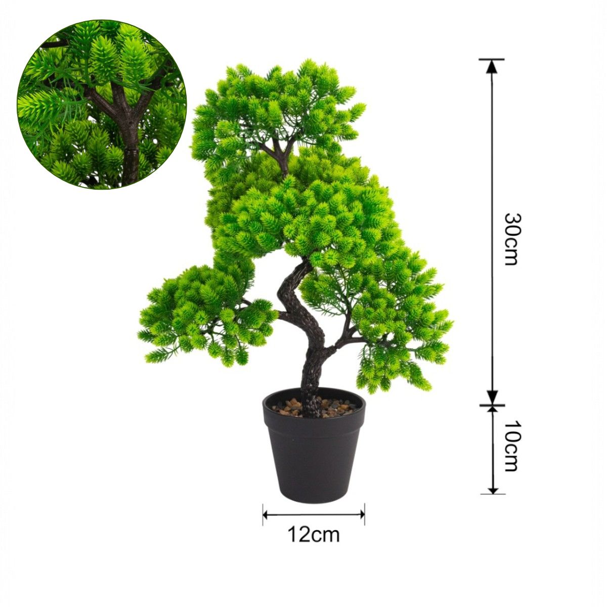 Copac artificial, tip Pin, cu ghiveci, Naimeed D6908A, 40x12 cm, Verde