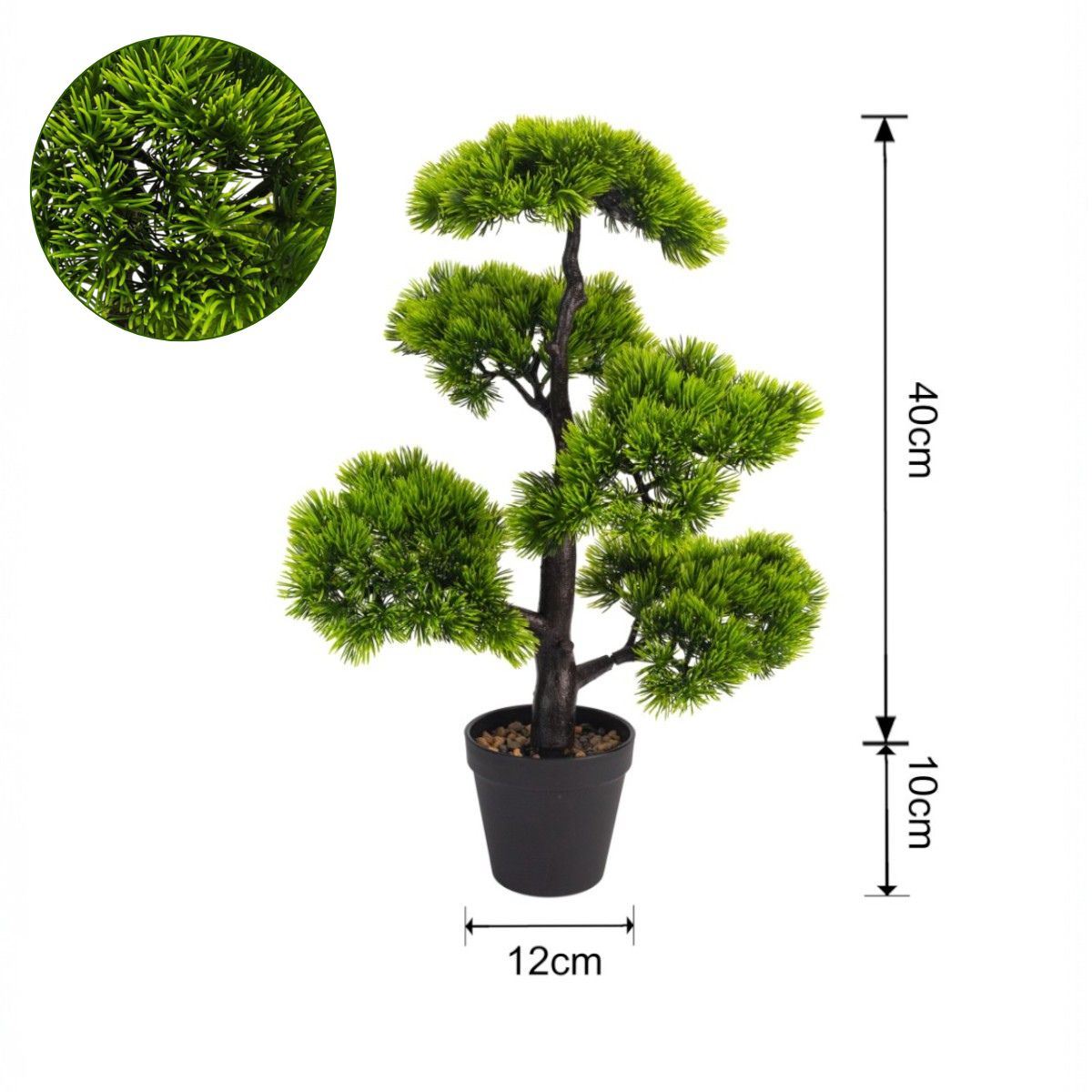 Copac artificial, tip Pin, cu ghiveci, Naimeed D6912, 50x12 cm, Verde