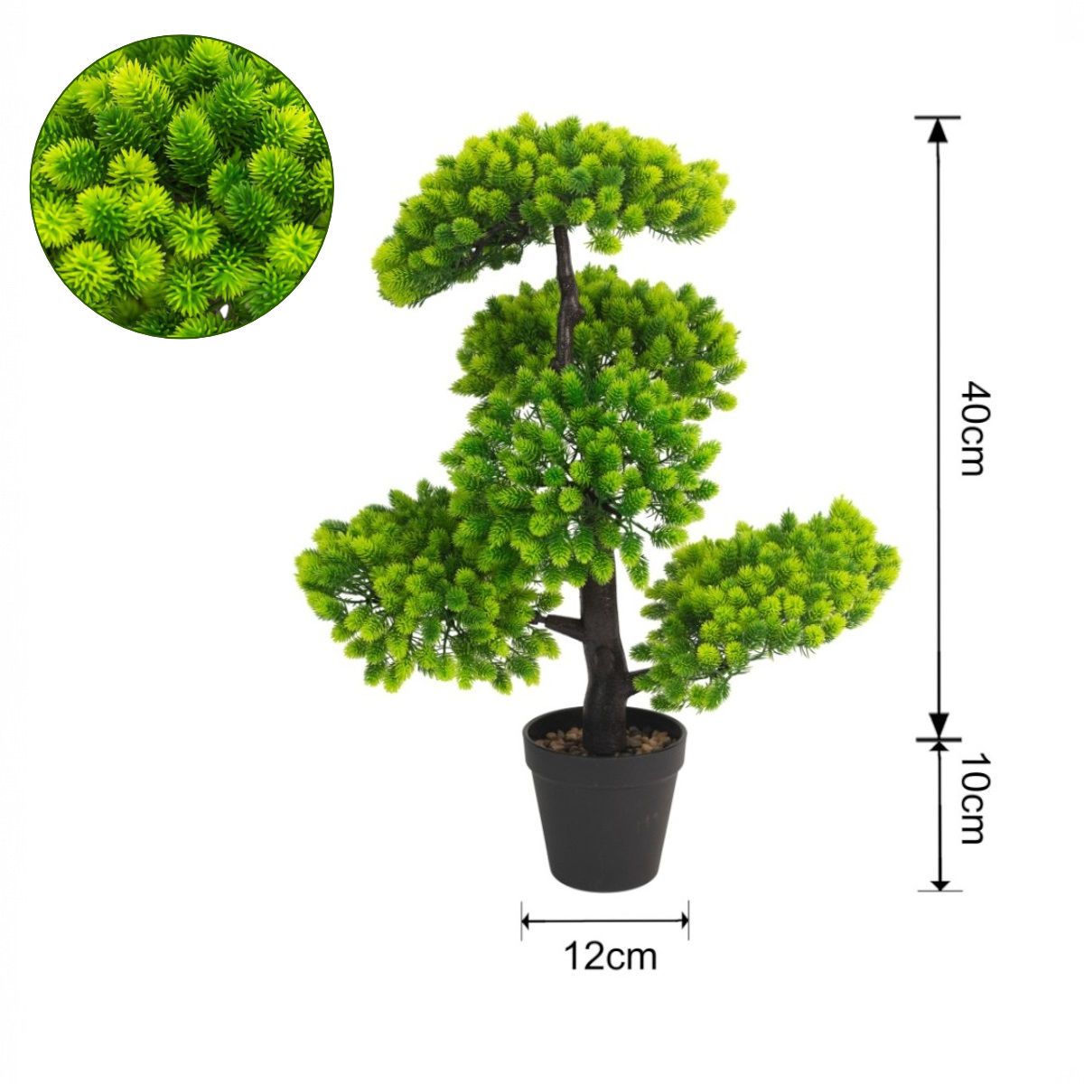 Copac artificial, tip Pin, cu ghiveci, Naimeed D6913A, 50x12 cm, Verde