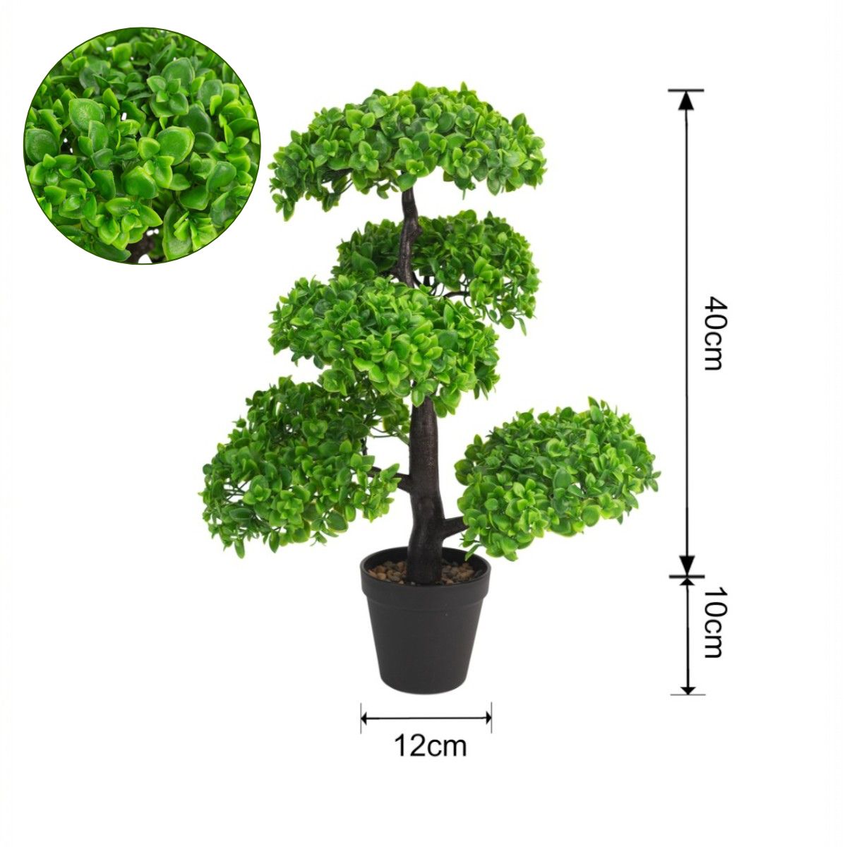 Copac artificial, tip Crassula, cu ghiveci, Naimeed D6914, 50x12 cm, Verde
