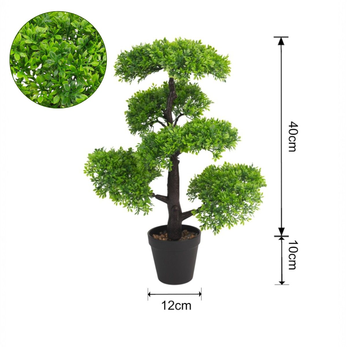 Copac artificial, tip Buxus, cu ghiveci, Naimeed D6915, 50x12 cm, Verde