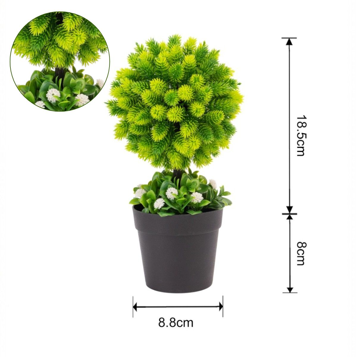 Copac artificial, tip Conifer, cu ghiveci, Naimeed D6917, 24x8.8 cm, Verde