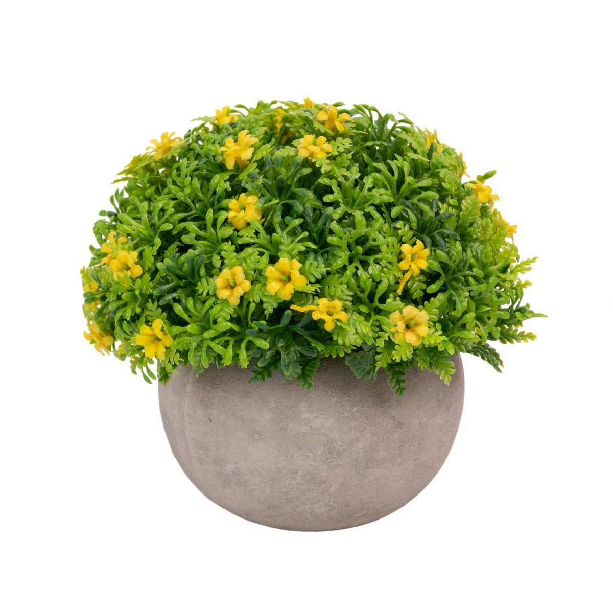 Planta artificiala, tip Feriga, cu ghiveci de hartie, Naimeed D6925, 12x10 cm, Galben