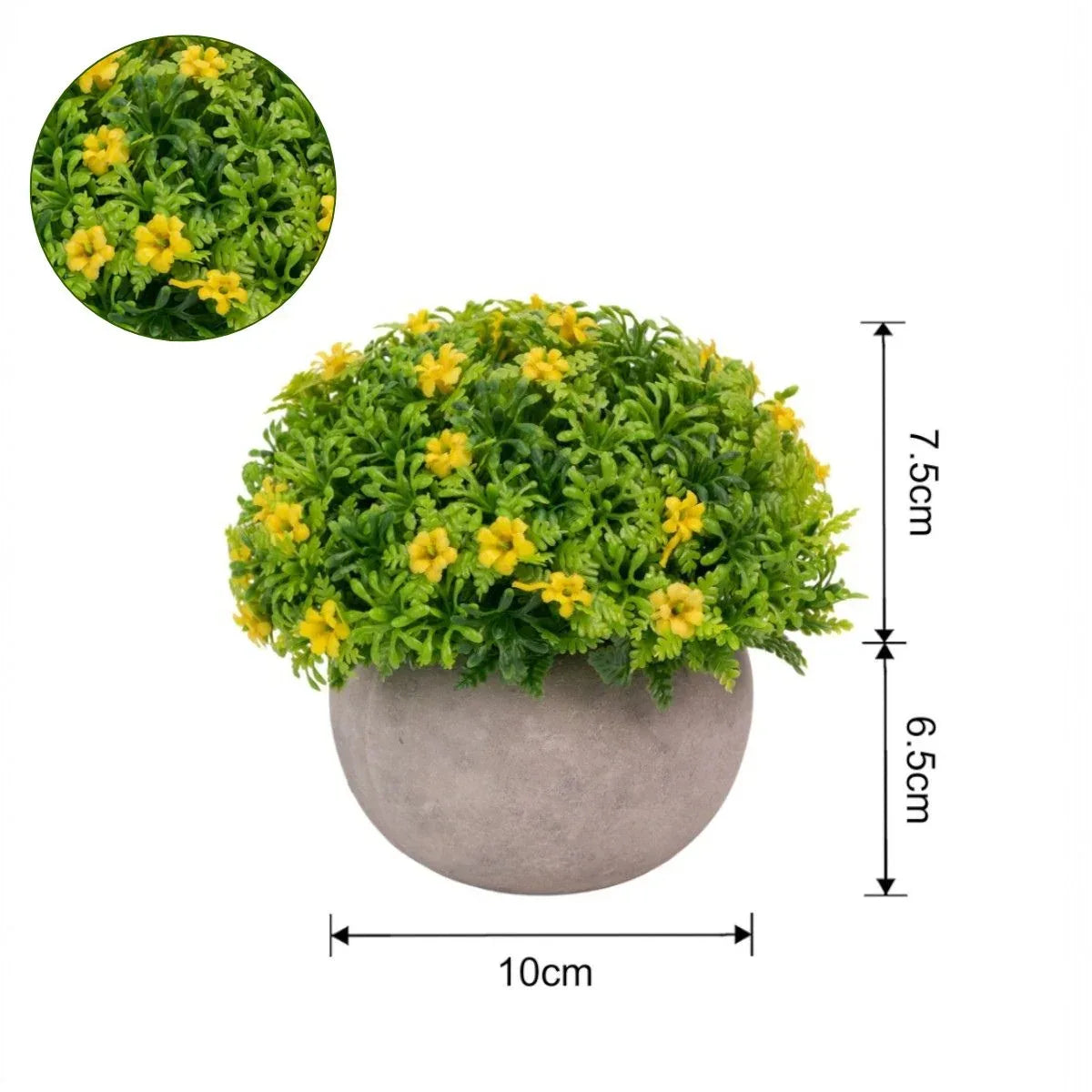 Planta artificiala, tip Feriga, cu ghiveci de hartie, Naimeed D6925, 12x10 cm, Galben - 221.ro
