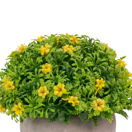 Planta artificiala, tip Feriga, cu ghiveci de hartie, Naimeed D6925, 12x10 cm, Galben