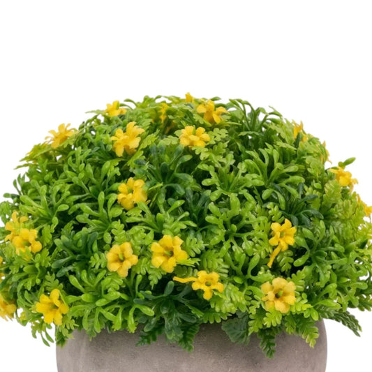 Planta artificiala, tip Feriga, cu ghiveci de hartie, Naimeed D6925, 12x10 cm, Galben - 221.ro