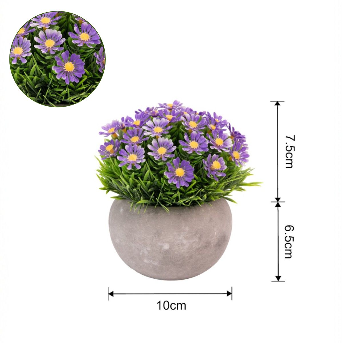 Planta artificiala, tip Asper, cu ghiveci de hartie, Naimeed D6928, 12x10 cm, Mov