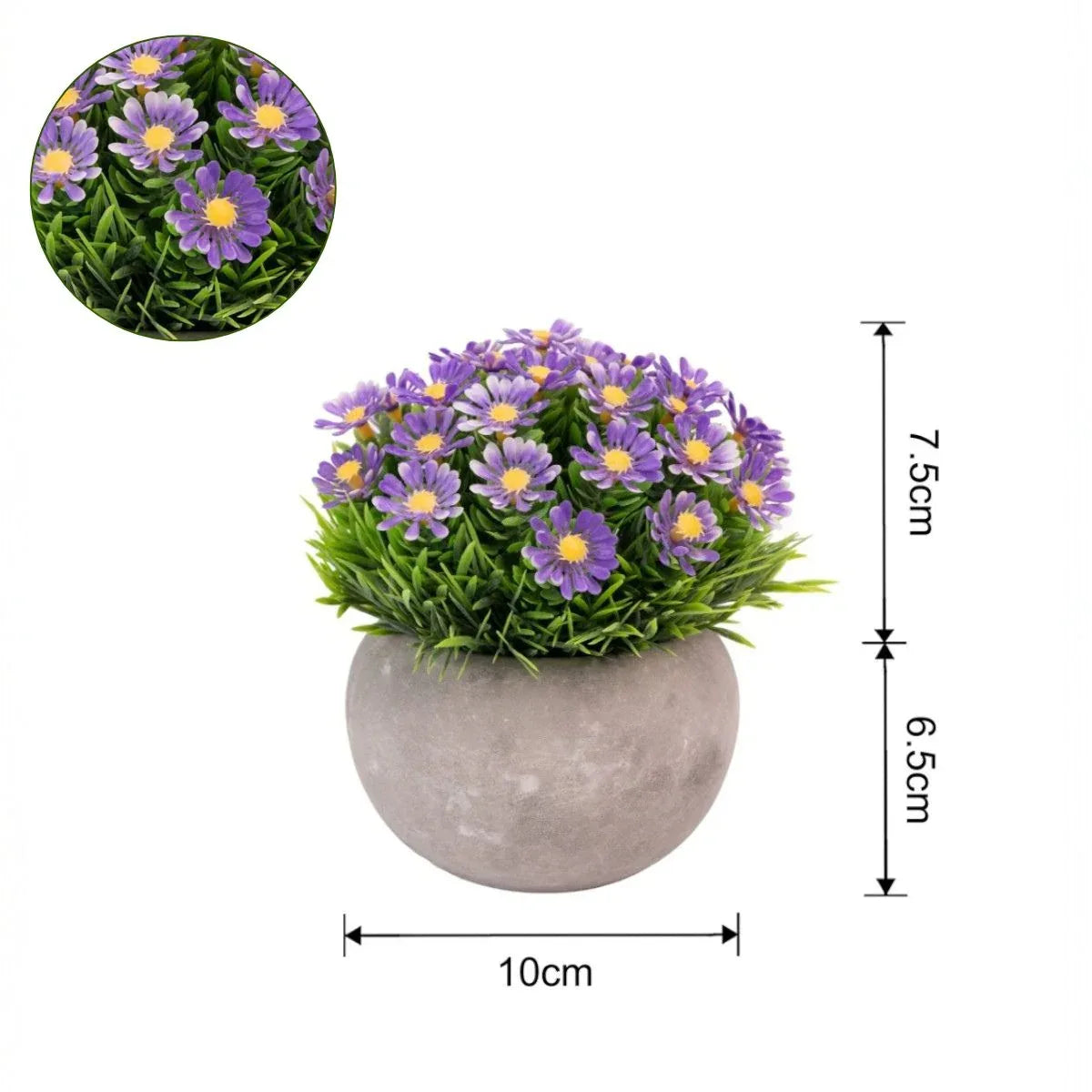 Planta artificiala, tip Asper, cu ghiveci de hartie, Naimeed D6928, 12x10 cm, Mov - 221.ro