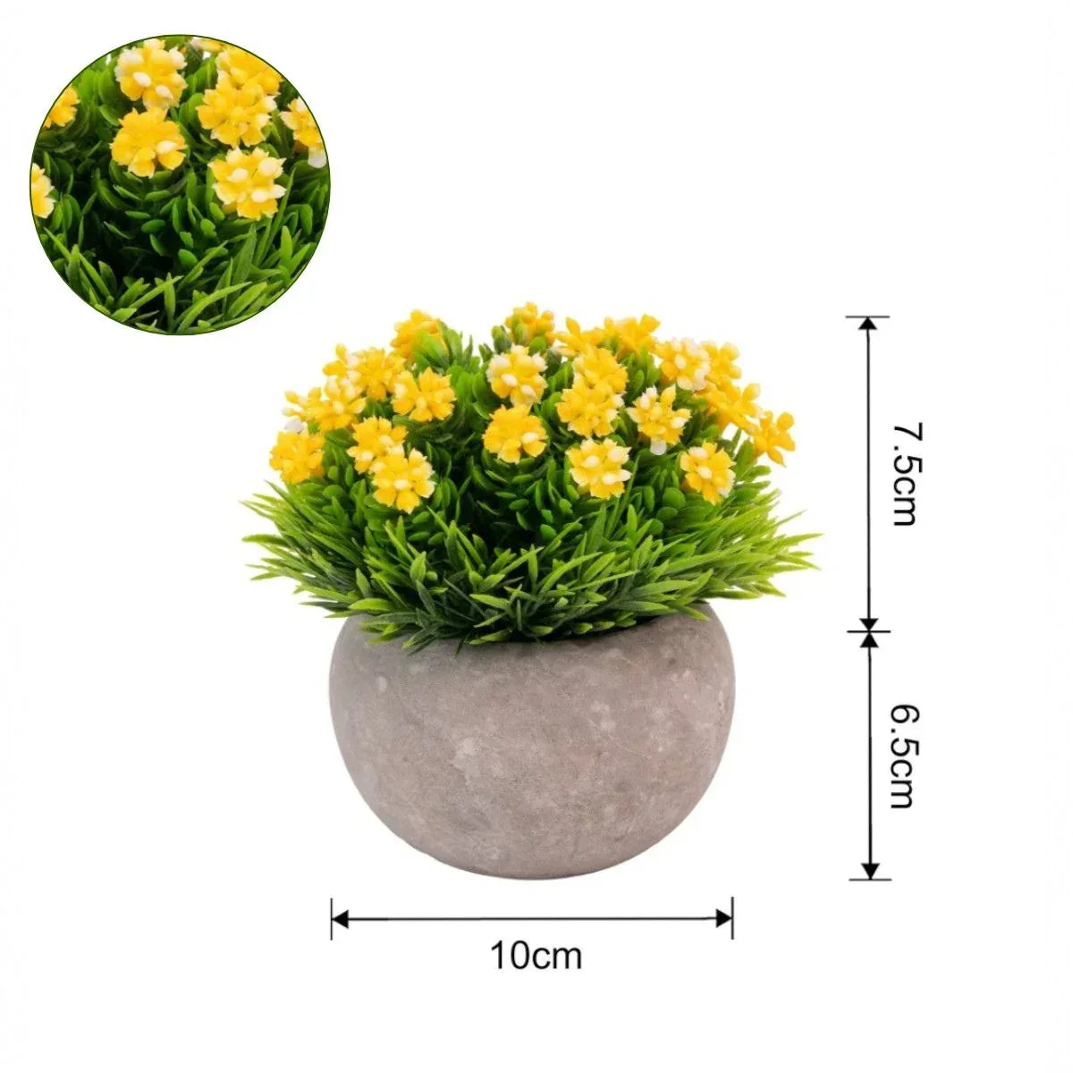 Planta artificiala, tip Gardenia, cu ghiveci de hartie, Naimeed D6930, 12x10 cm, Galben - 221.ro