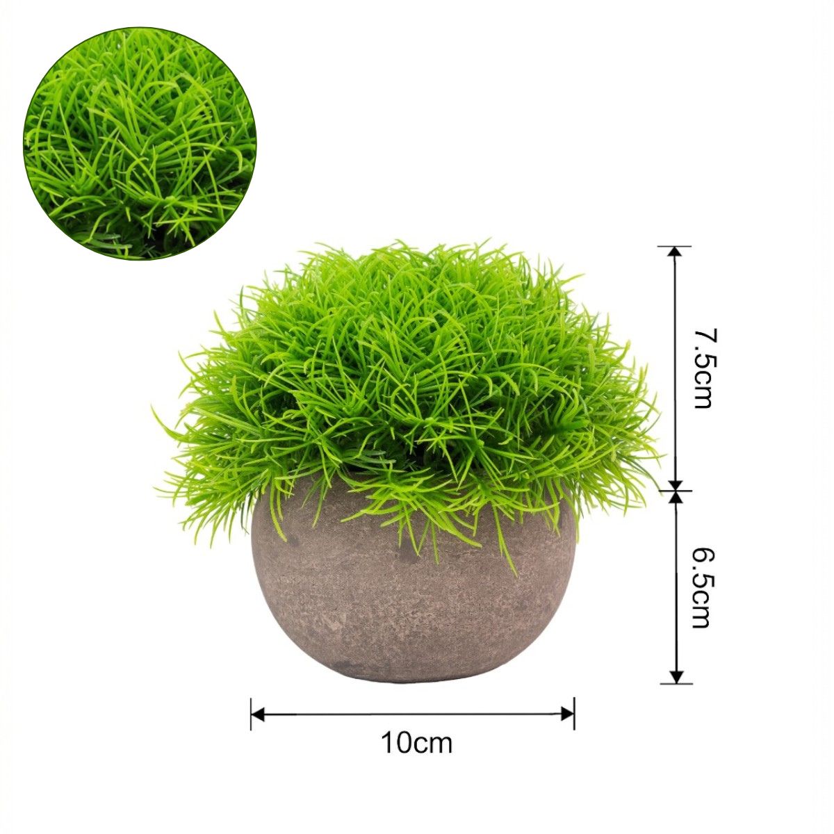 Planta artificiala, tip Festuca, cu ghiveci de hartie, Naimeed D6931, 12x10 cm, Verde