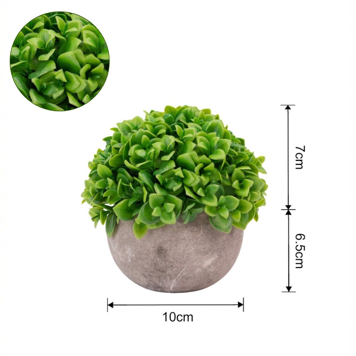 Planta artificiala, tip Crassula, cu ghiveci de hartie, Naimeed D6933, 12x10 cm, Verde