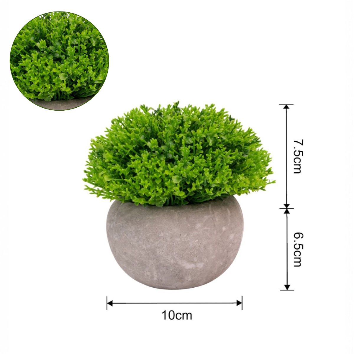Planta artificiala, tip Buxus, cu ghiveci de hartie, Naimeed D6934, 12x10 cm, Verde