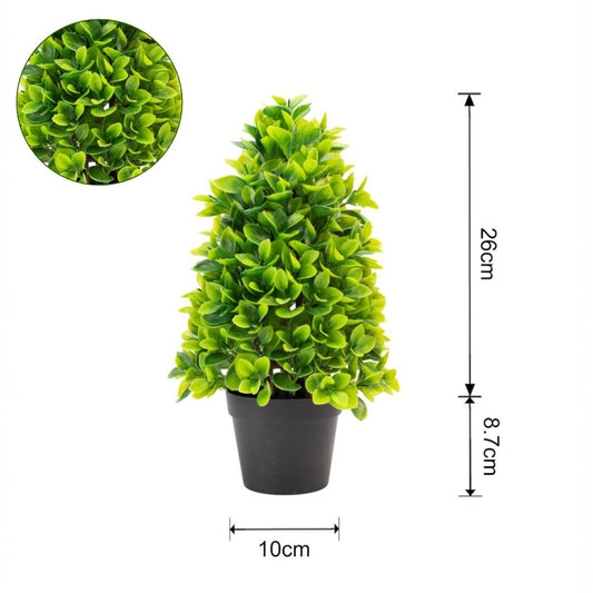 Planta artificiala, tip Buxus, cu ghiveci, Naimeed D6940, 31x10 cm, Verde