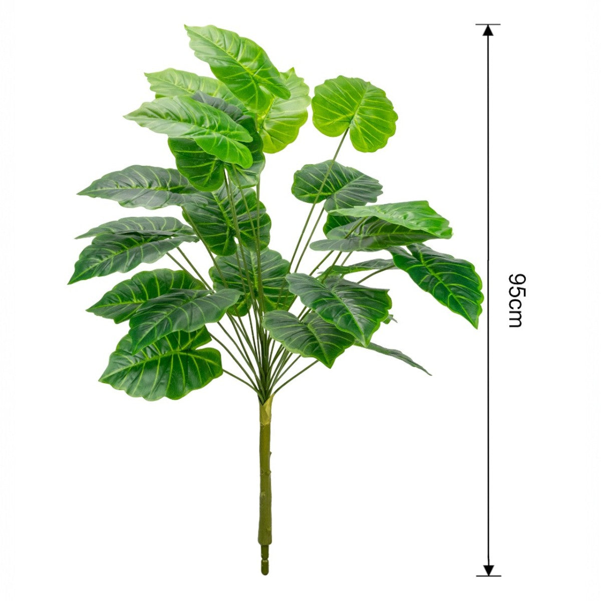 Planta decorativa artificiala, fara ghiveci, tip Alocasia, Naimeed D6941, 95 cm, Verde