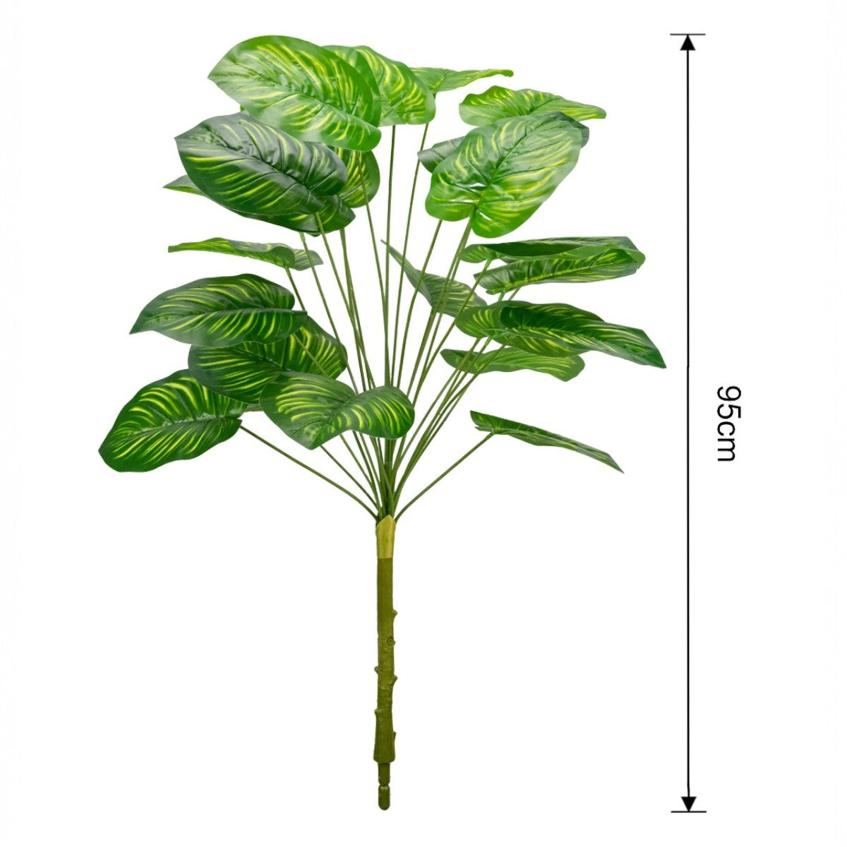 Planta decorativa artificiala, fara ghiveci, tip Calathea , Naimeed D6943, 95 cm, Verde
