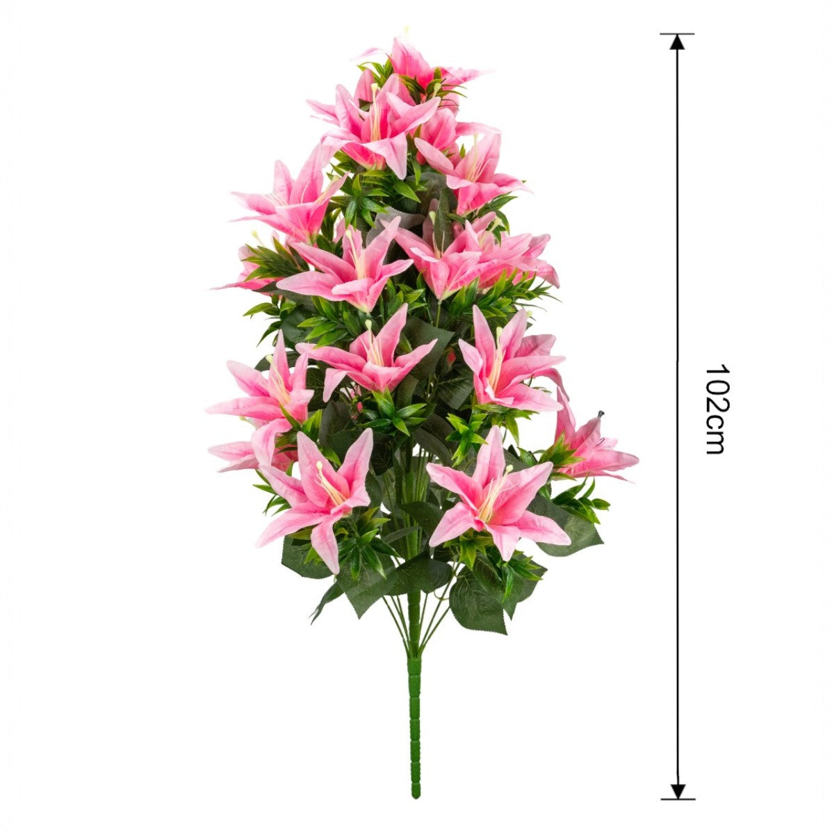 Planta decorativa artificiala, fara ghiveci, tip Crin, Naimeed D6957, 102 cm, Roz