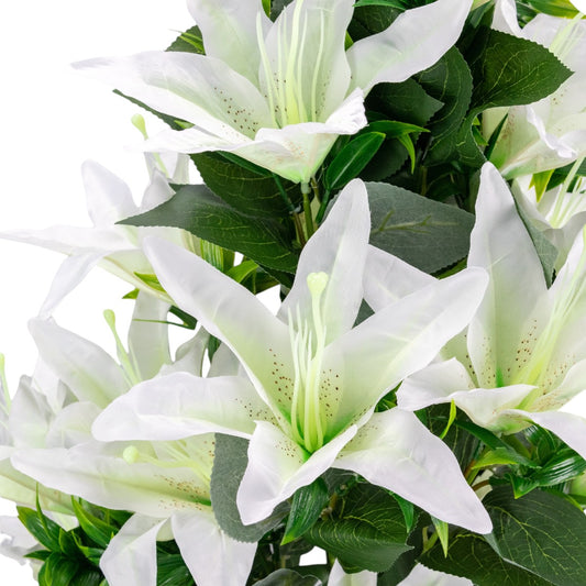 Planta decorativa artificiala, fara ghiveci, tip Crin, Naimeed D6957, 102 cm, Alb