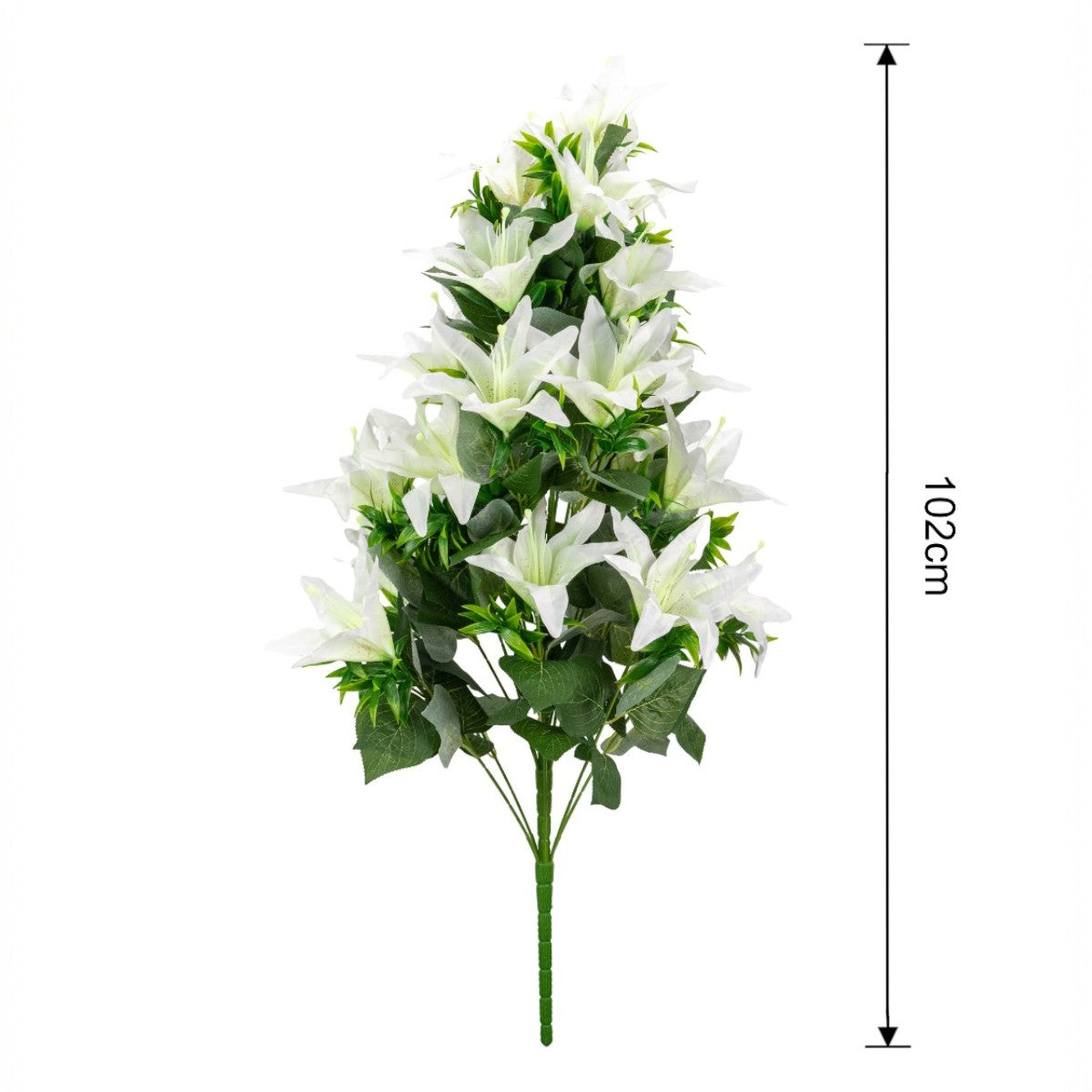 Planta decorativa artificiala, fara ghiveci, tip Crin, Naimeed D6957, 102 cm, Alb