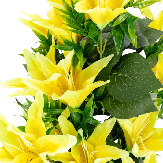 Planta decorativa artificiala, fara ghiveci, tip Crin, Naimeed D6957, 102 cm, Galben