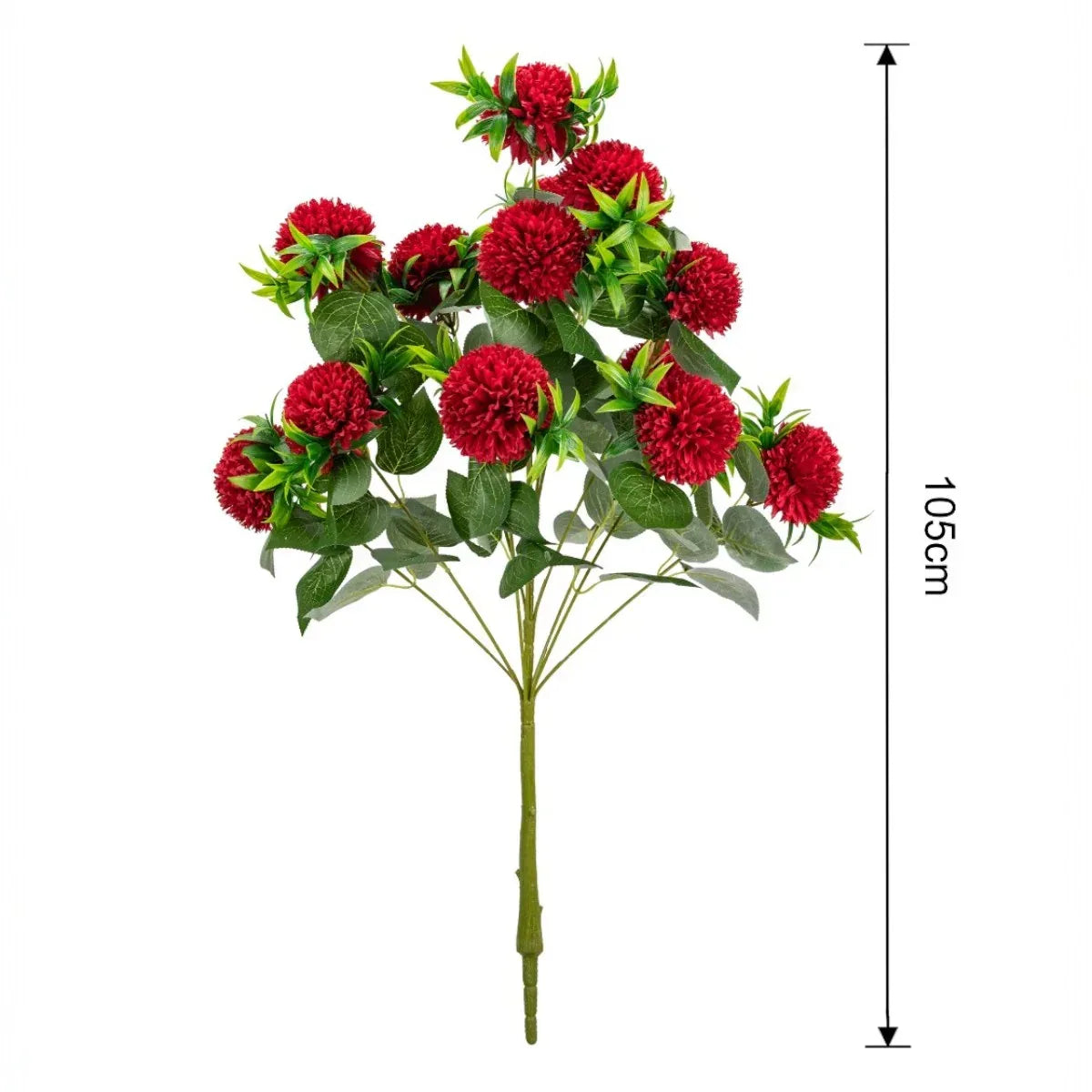 Planta decorativa artificiala, fara ghiveci, tip Crizantema, Naimeed D6961, 105 cm, Rosu - 221.ro
