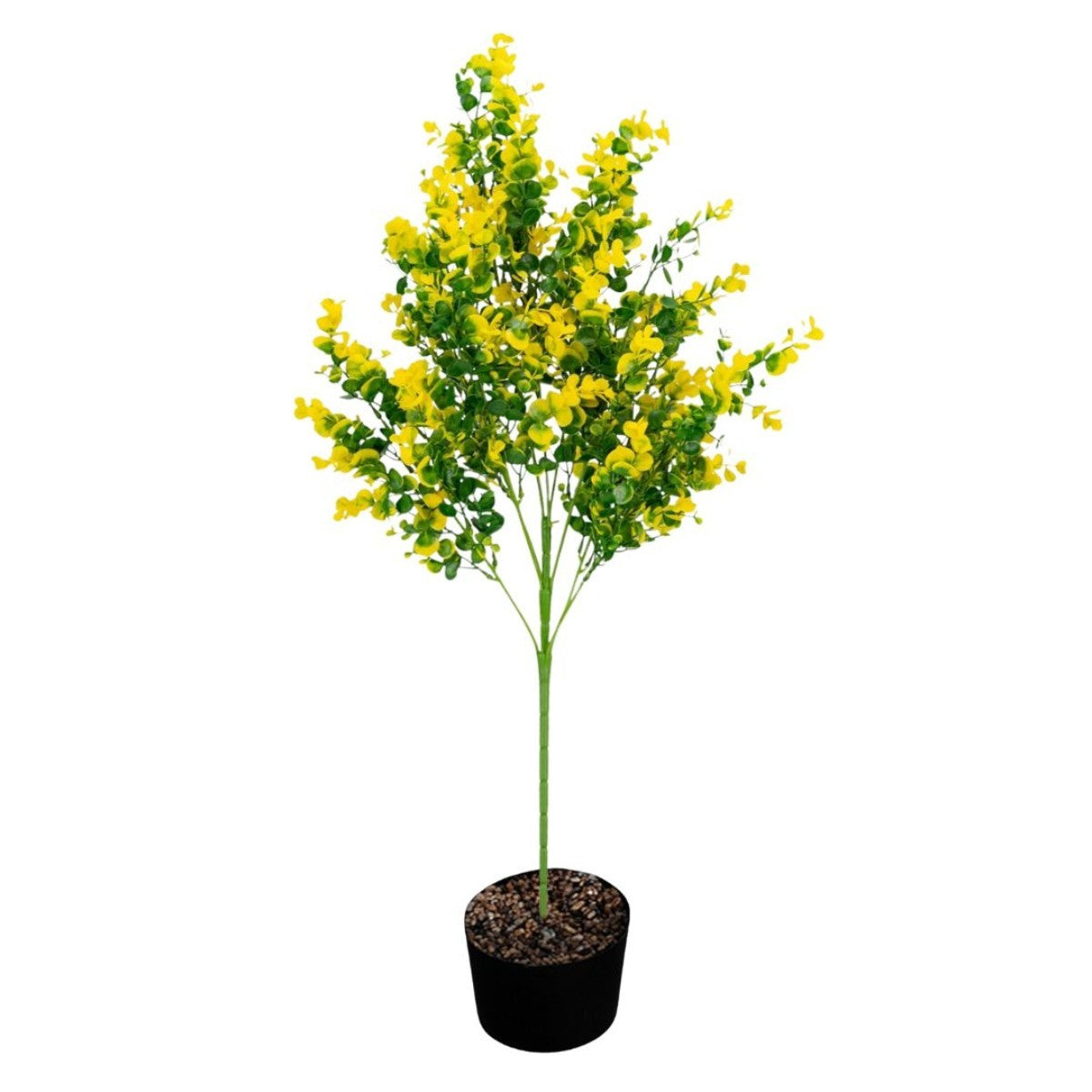 Planta decorativa artificiala, fara ghiveci, tip Eucalipt, Naimeed D6963, 80 cm, Galben