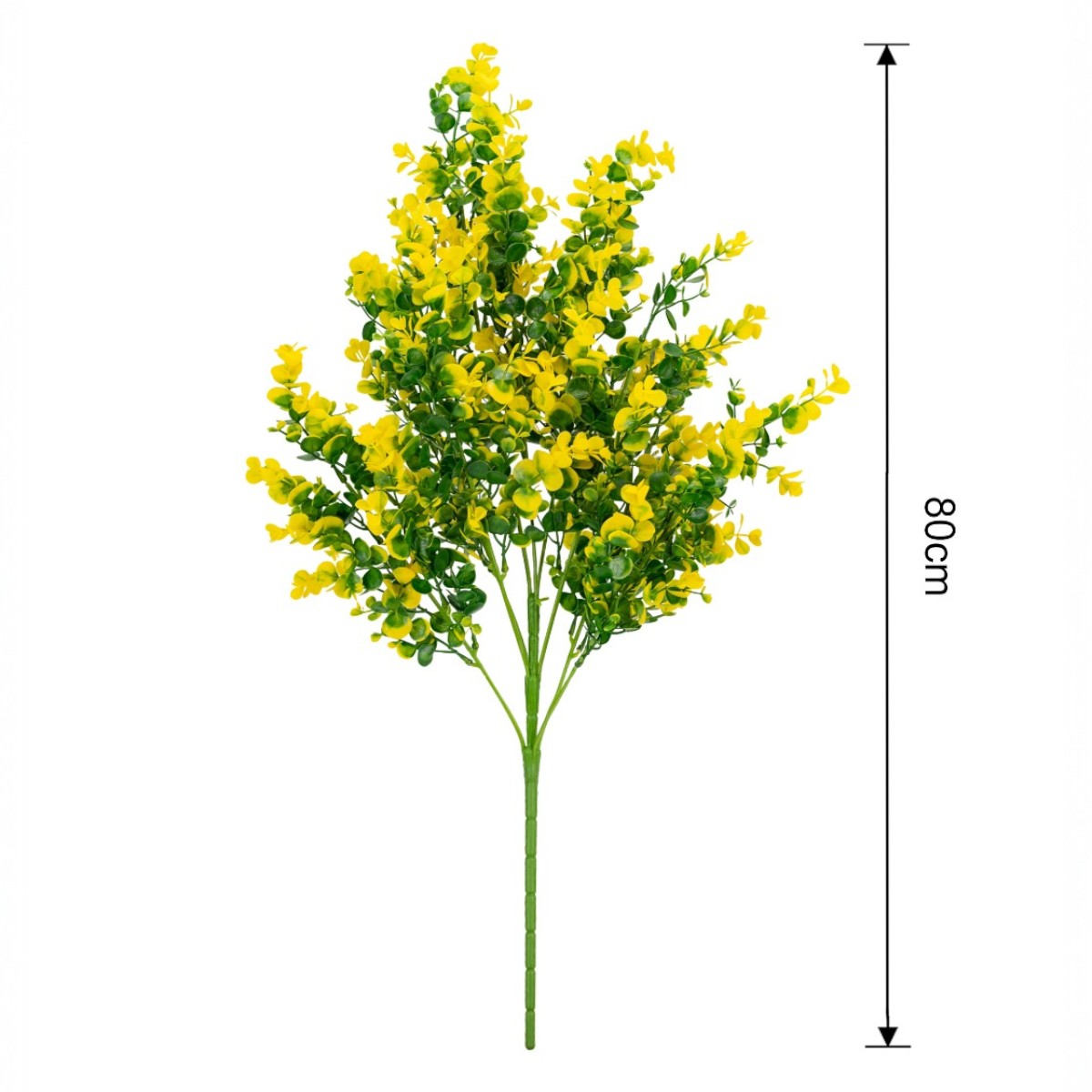 Planta decorativa artificiala, fara ghiveci, tip Eucalipt, Naimeed D6963, 80 cm, Galben