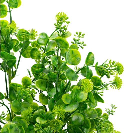 Planta decorativa artificiala, fara ghiveci, tip Buxus, Naimeed D6965, 80 cm, Verde