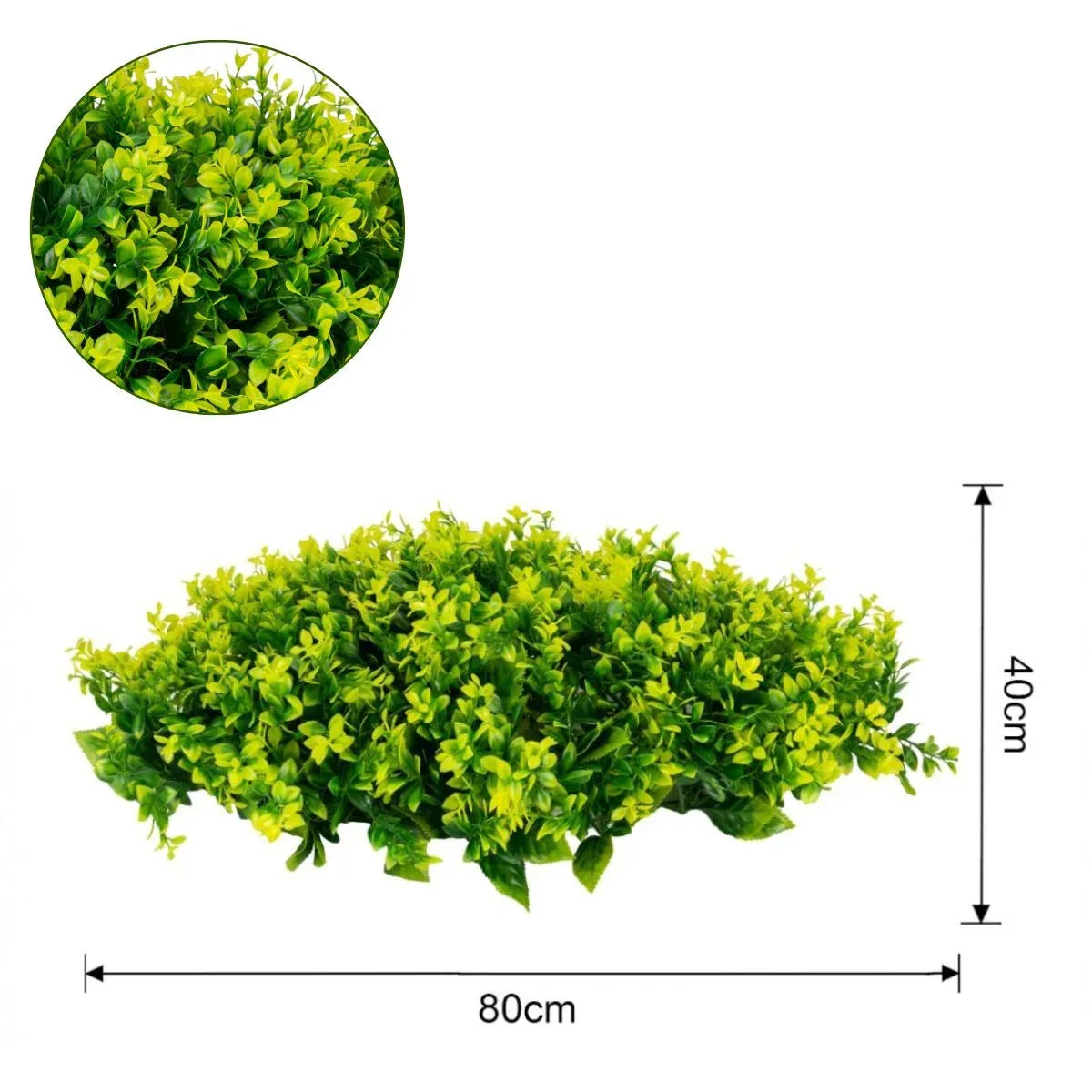 Planta decorativa artificiala, fara ghiveci, tip Buxus, Naimeed D6966, 80x40 cm, Galben/Verde - 221.ro