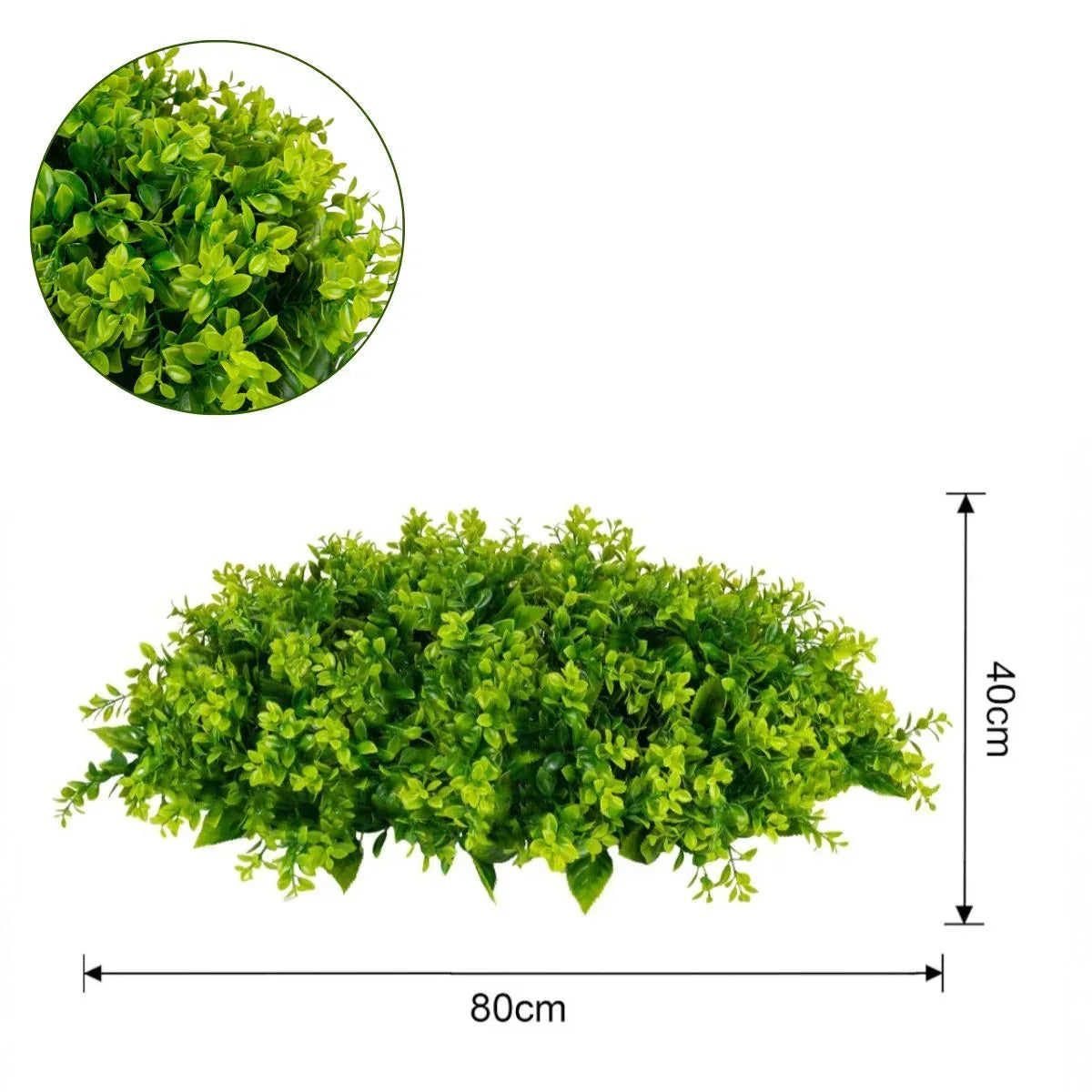 Planta decorativa artificiala, fara ghiveci, tip Buxus, Naimeed D6966, 80x40 cm, Verde - 221.ro