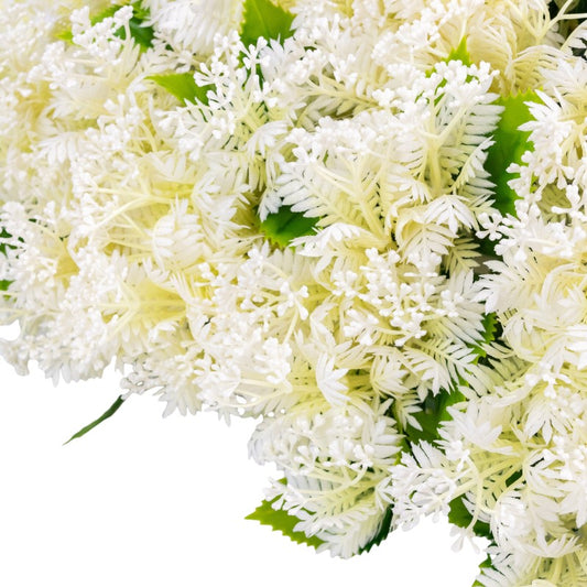 Planta decorativa artificiala, fara ghiveci, tip Buxus, Naimeed D6968, 80x40 cm, Alb