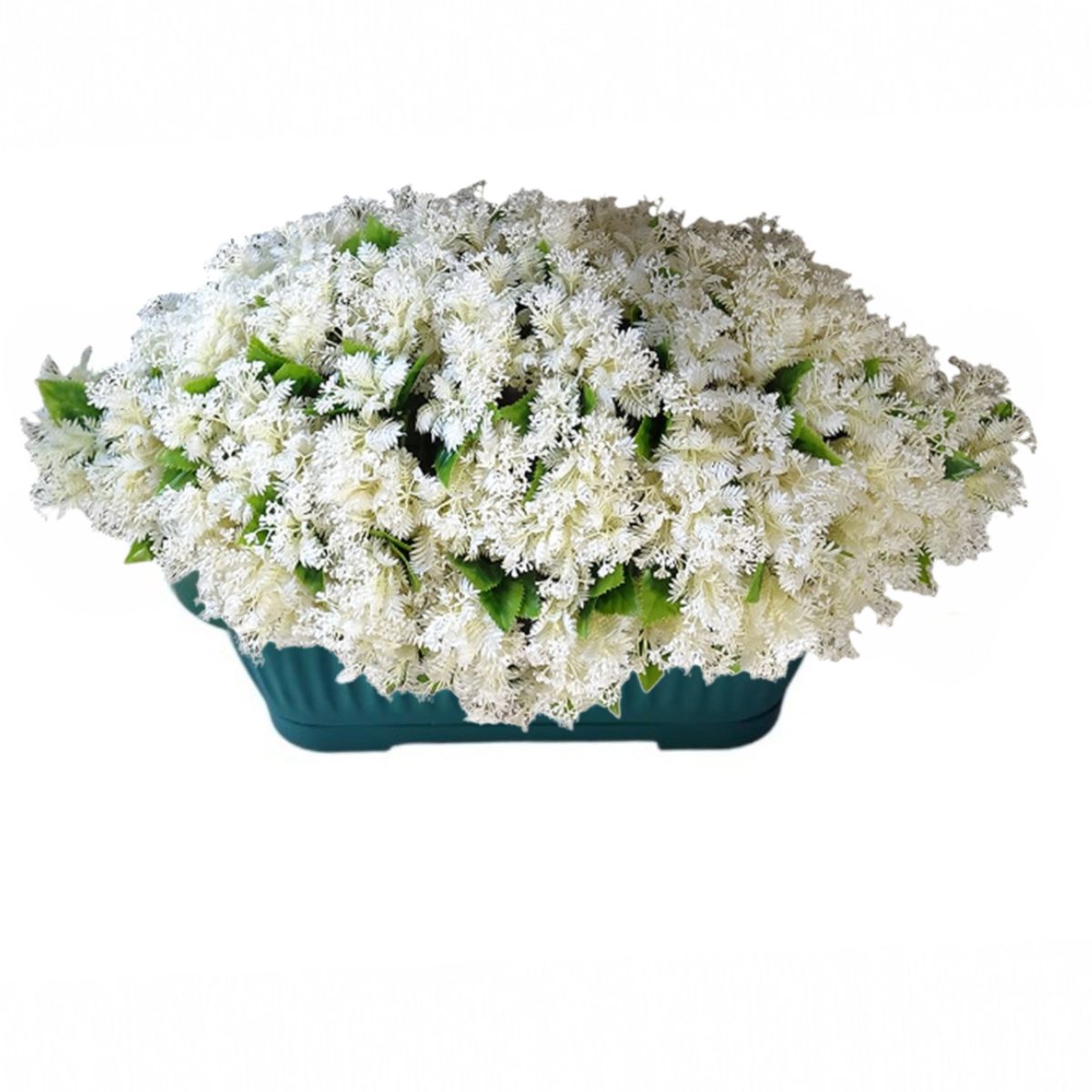 Planta decorativa artificiala, fara ghiveci, tip Buxus, Naimeed D6968, 80x40 cm, Alb