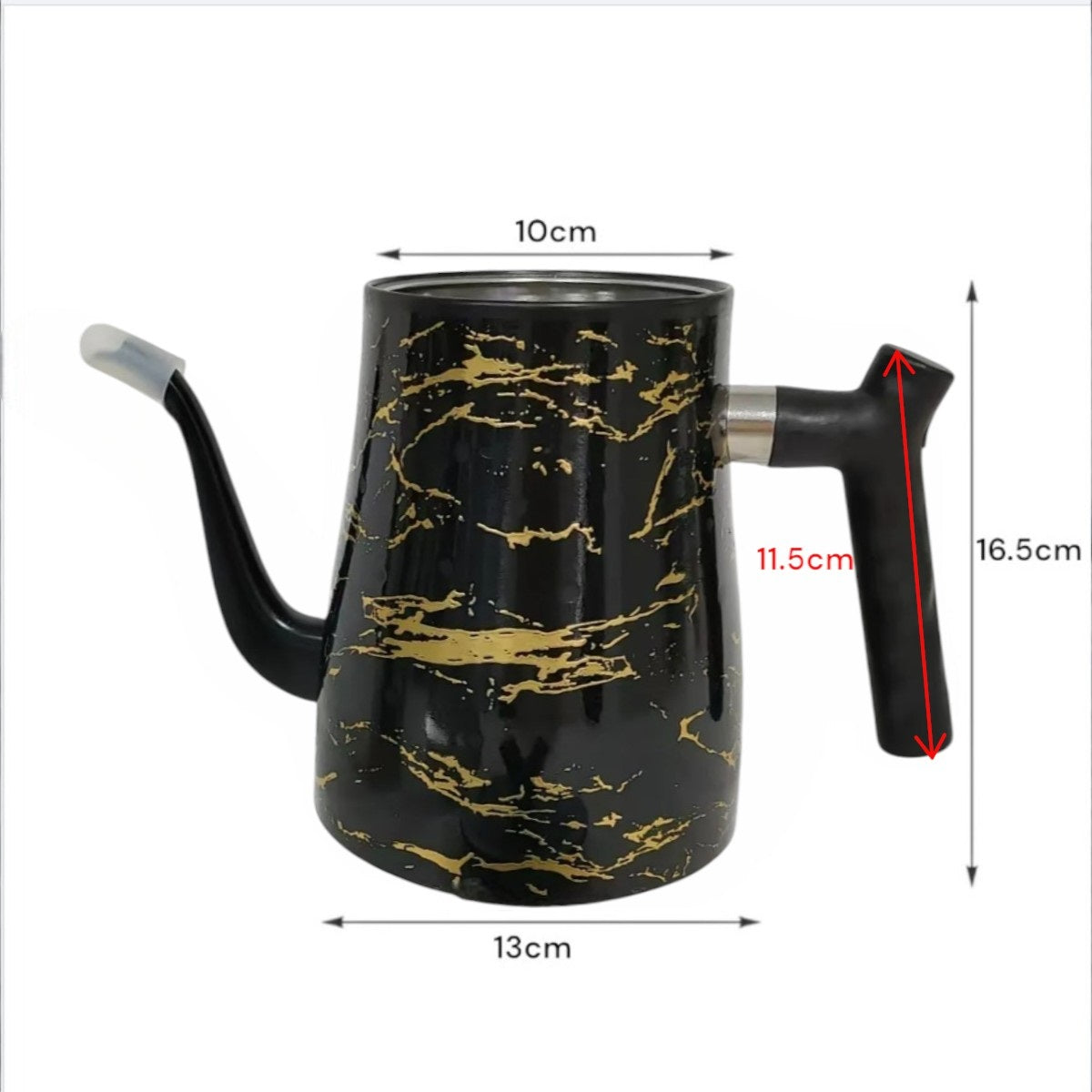 Ceainic cu infuzor si capac, design elegant, otel inoxidabil/plastic, 1500ml, 16.5x13x10cm, Naimeed D6971, Negru